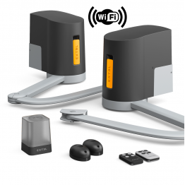 Kit Automazione Wi-Fi con Braccia Articolate Cancelli a Doppio Battente XB250 Extel Umii - Fino a 2,50 mt. e 250 Kg per anta - 24V